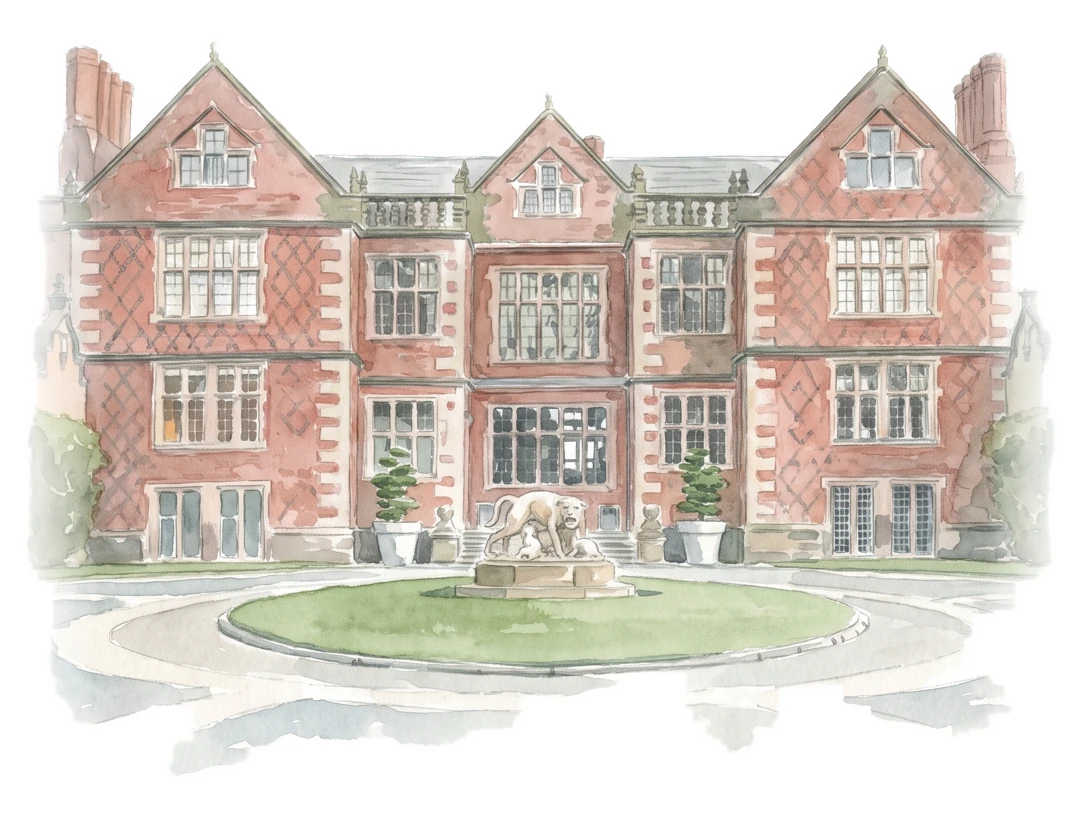 Watercolour of Dorfold Hall